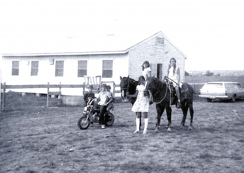 Students would come to school on horseback and bikes.